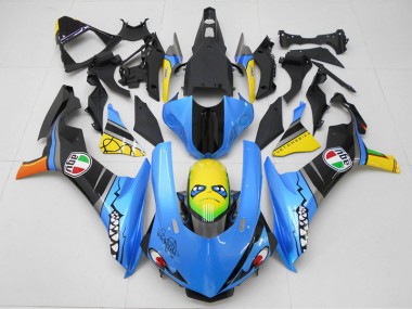 Blau Gelb Hai Yamaha R1 15-19 Motorrad Verkleidungen