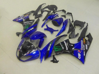 Blau Monster Kawasaki ZX6R 09-12 Motorrad Verkleidungen