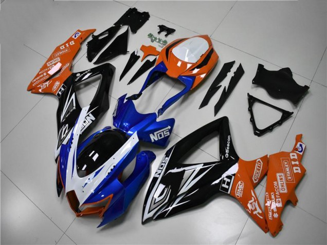 Blau Orange Suzuki GSXR 600 / 750 K8 08-10 Motorrad Verkleidungen