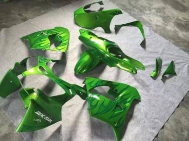 Grün Grüne Flamme Kawasaki ZX9R 00-01 Motorrad Verkleidungen