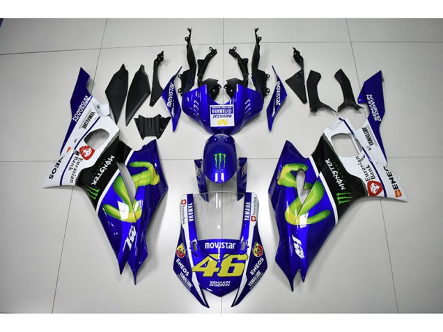 Monster Blau Movistar 46 Yamaha R6 17-23 Motorrad Verkleidungen