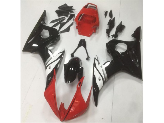 Rot Schwarz Weiß Yamaha R6 03-05 Motorrad Verkleidungen