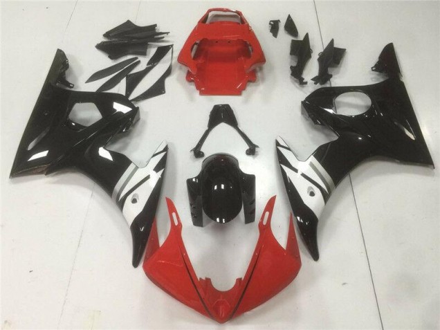 Rot Schwarz Weiß Yamaha R6 03-05 Motorrad Verkleidungen