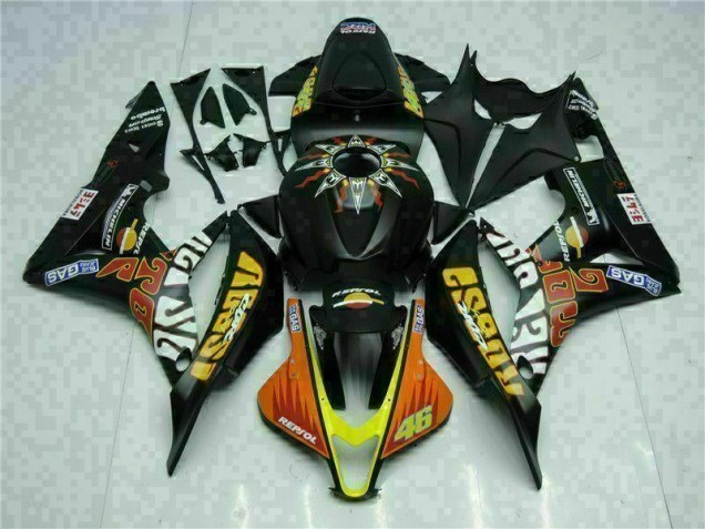 Schwarz Gelb Repsol 46 Honda CBR 600 RR 07-08 Motorrad Verkleidungen