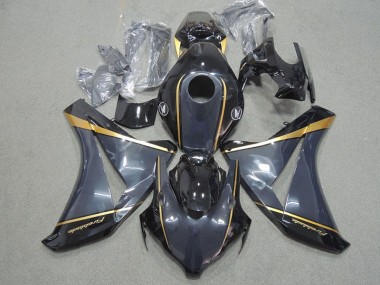 Schwarz Gold Feuerklinge Honda CBR 1000 RR 08-11 Motorrad Verkleidungen