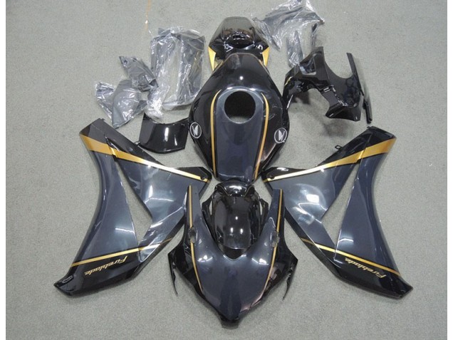 Schwarz Gold Feuerklinge Honda CBR 1000 RR 08-11 Motorrad Verkleidungen