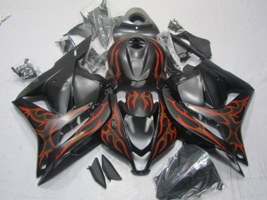 Schwarz Orange Flamme Honda CBR 600 RR 09-12 Motorrad Verkleidungen