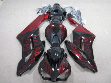 Schwarz rote Flamme Honda CBR 1000 RR 04-05 Motorrad Verkleidung