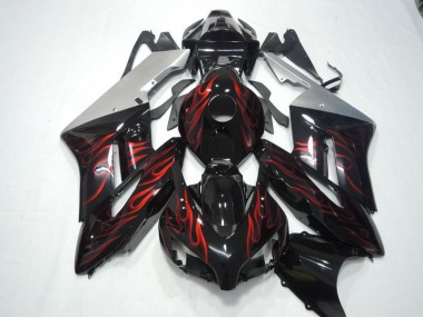 Schwarz rote Flamme Honda CBR 1000 RR 04-05 Motorrad Verkleidungen