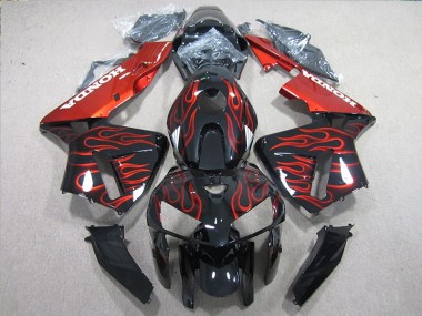 Schwarz rote Flamme Honda CBR 600 RR 05-06 Motorrad Verkleidungen