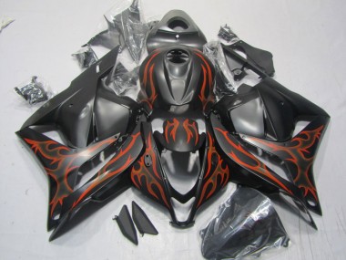 Schwarz rote Flamme Honda CBR 600 RR 09-12 Motorrad Verkleidung