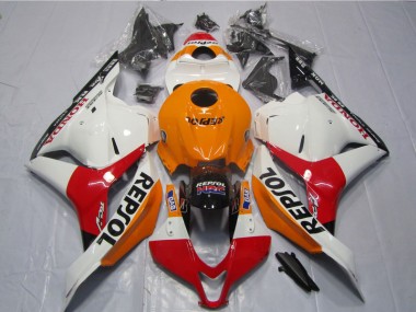 Weiß Orange Schwarz Repsol Honda CBR 600 RR 09-12 Motorrad Verkleidungen