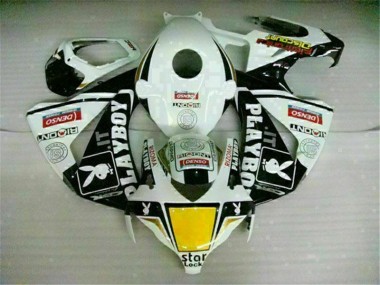 Weiß Schwarz Playboy Honda CBR 1000 RR 08-11 Motorrad Verkleidung