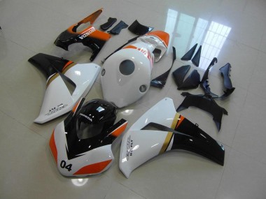 Weiß Und Schwarz Und Orange Rennen Honda CBR 1000 RR 08-11 Motorrad Verkleidungen